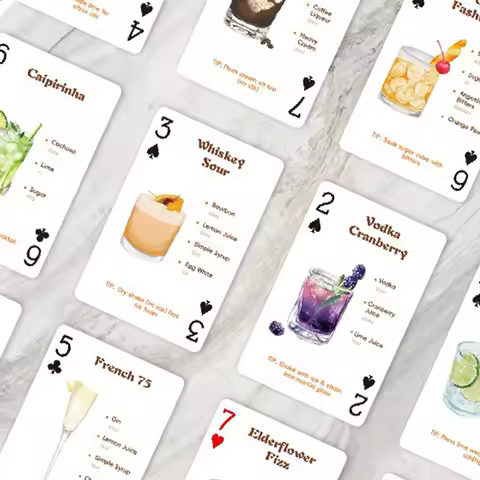 Cocktail Themed Playing Cards Colorful Funny Drinks Board Games Adult Playing Cards For Holiday Festival Activities Night