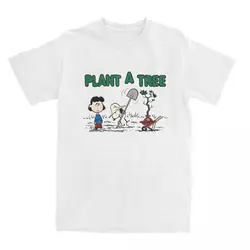 Men Women's Anime Peanuts Snoopy Lucy Plant Tree Cartoon Shirt Stuff Pure Cotton T-shirt Clothing Vintage Tees Summer