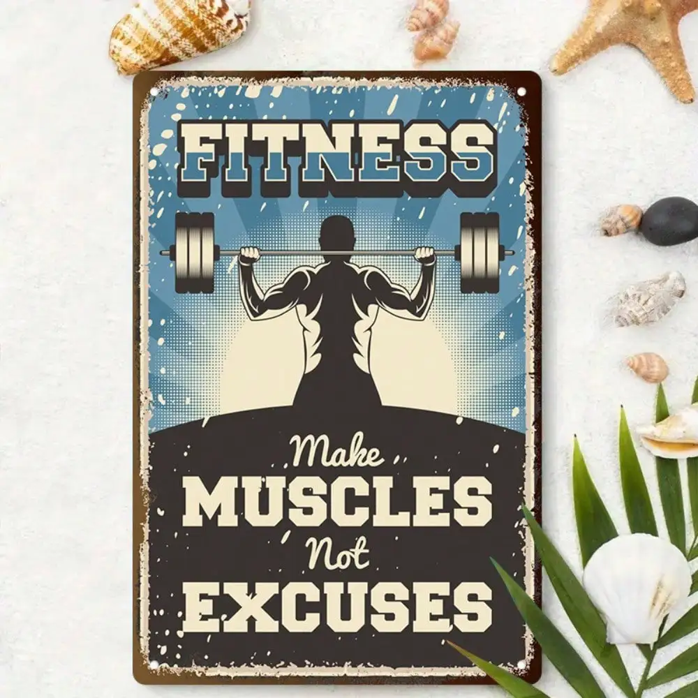 Panneau en étain pour faire des Muscles, pas des excuses, citation de motivation pour gymnastique/entraînement à domicile, 8x12 pouces/20x30 Cm, 1 pièce