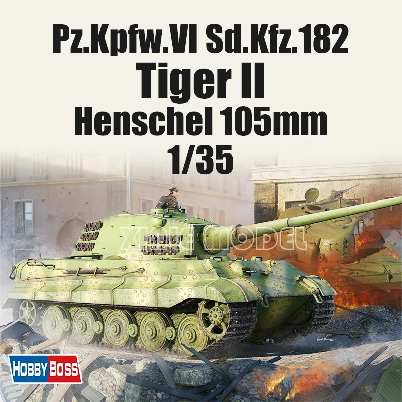 

Trumpeter Plastic Assembled Tank Model Kit 84559 German Tiger King Heavy Tank - Henschel Turret 105mm Gun 1/35
