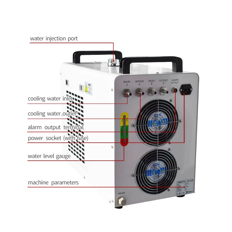 For Cw3000 Cw5000 Cw5200 Air Cooled Chilling Equipment Industry Water Chiller Cnc Spindle Chiller cw 5200 water chiller