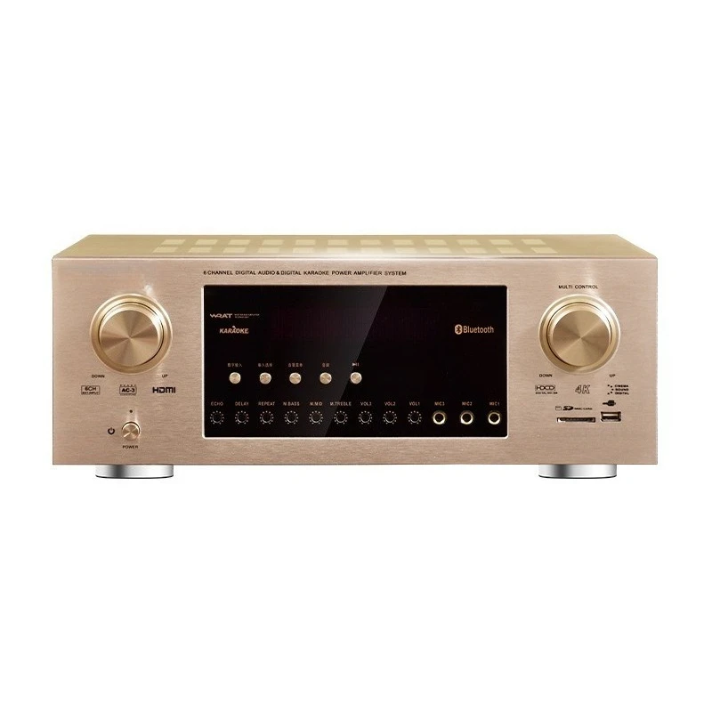 Audiophile professional 5.1 power amplifier, home theater home high-power fiber coaxial power amplifier