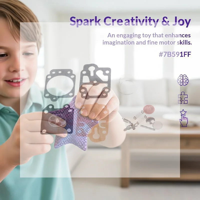3D Printed Articulated Starfish Fidget Toy Portable Flexible Stress Relief Toy for Office Workers Students