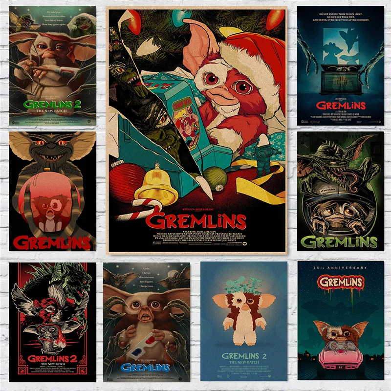 Classic Horror Movies Gremlins Retro Ricky Rialto Poster Print Wall Art Pictures Canvas Painting Room Bedroom Home Decor Gift