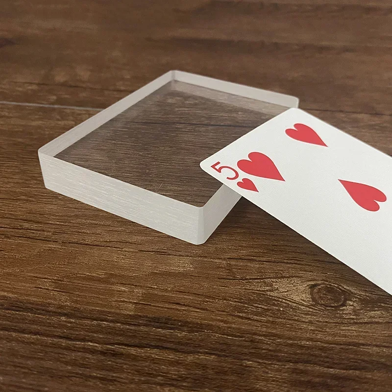 Mazzo di carte in vetro realistico Puntelli per trucchi magici legati al ghiaccio Accessorio per illusione da vicino Carta per segno di espediente per pulire il giocattolo da poker a blocchi