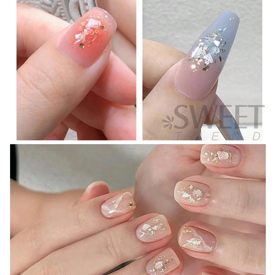 5ml Shimmer Shell Mermaid Nail Gel Polish Sparkling White UV LED Shiny Varnishes Soak Off Lacquer Broken Mica Gel Manicure Decor image 4