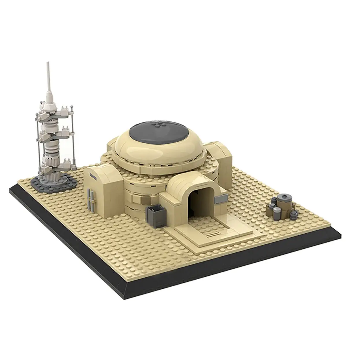 Home on Tatooine with Moisture Vaporator and Interior 456 Pieces MOC Build