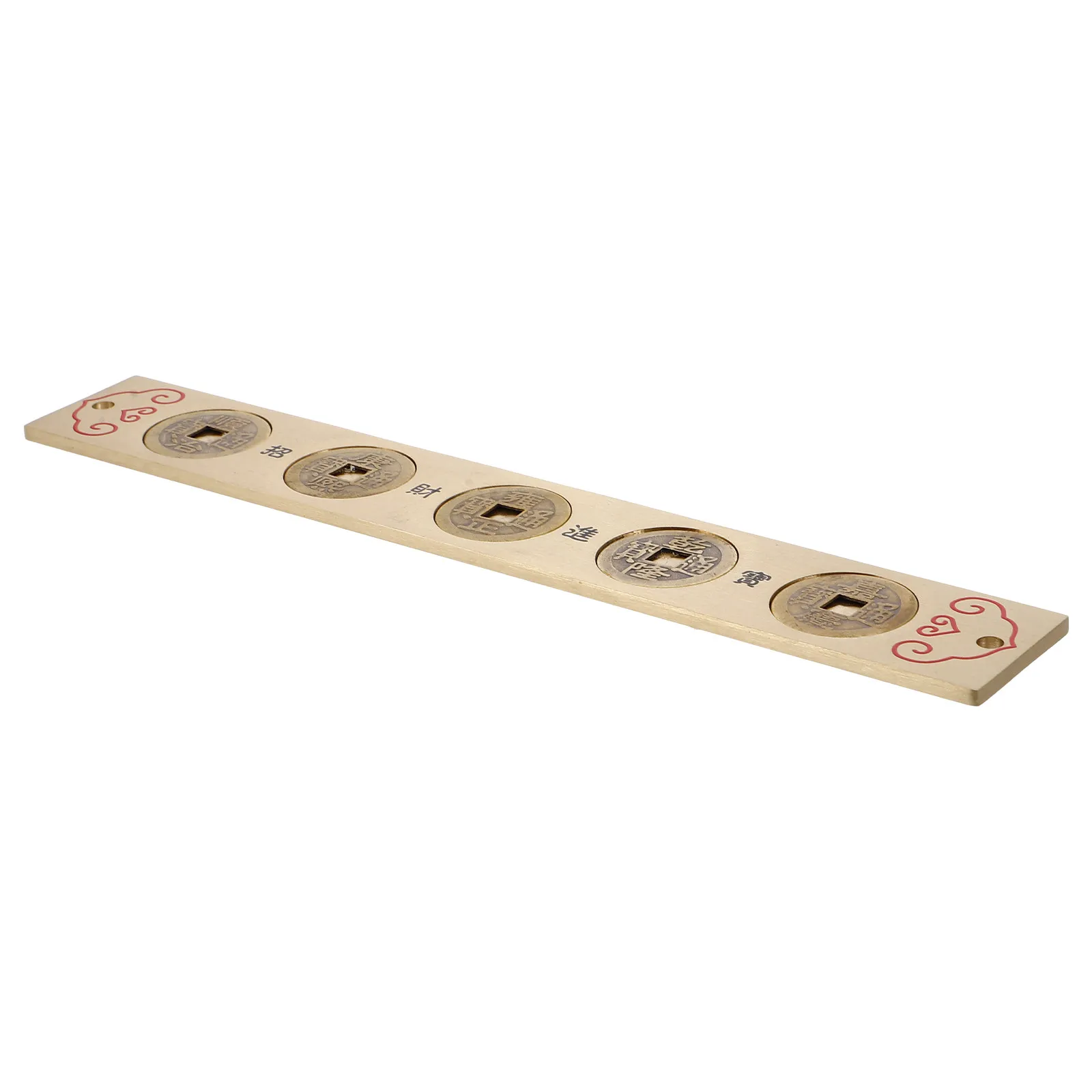 Chinese Brass Ruler Emperor Coin Motif Precision Straight Ruler for Artists Craftsmen Collectors Coin Measurement and