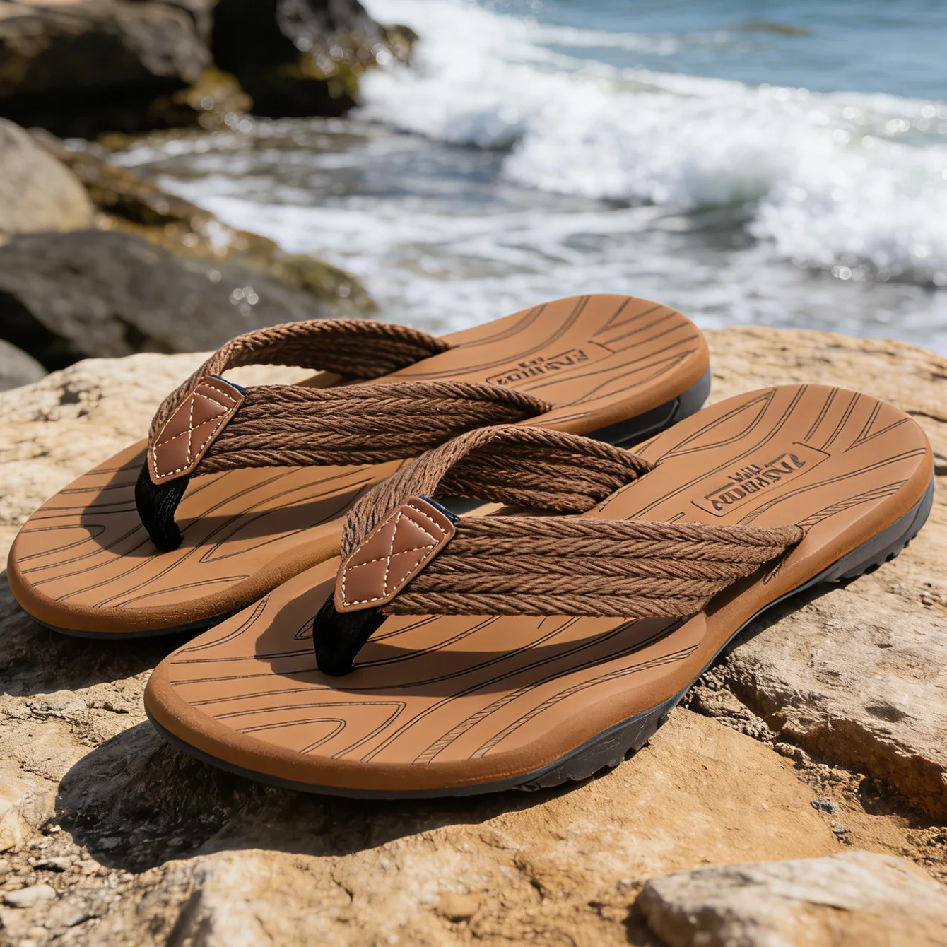 

Летние мужские быстросохнущие шлепанцы, нескользящие удобные сандалии из EVA для пляжа, душа и использования в помещении и на улице
