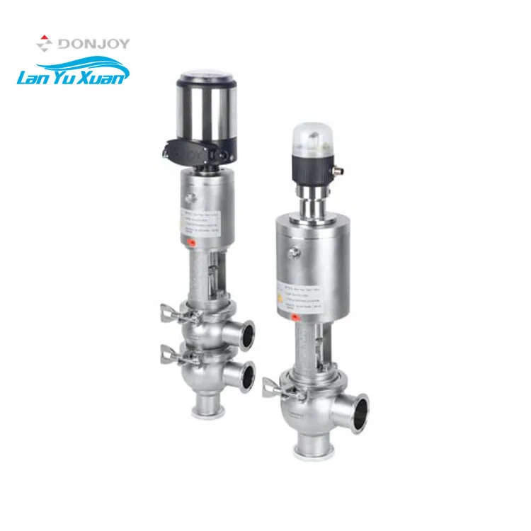 DONJOY 304 316L Sanitary Flow Diverter Valve Pneumatic Regulating Divert Seat Valve Globe Control Valve