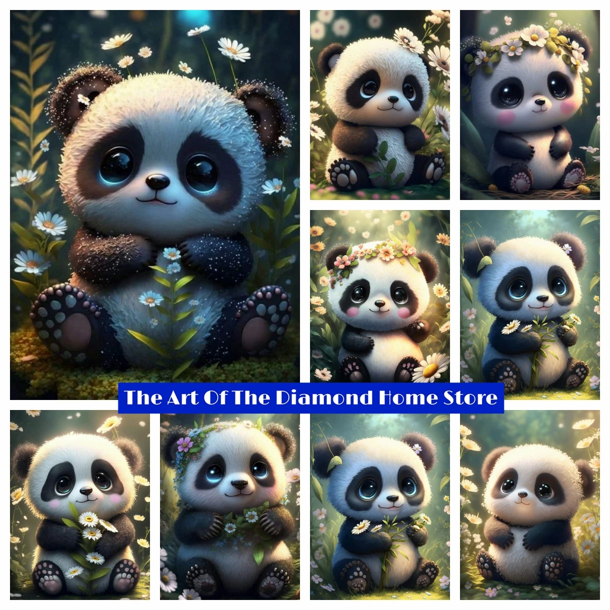 

Cute Panda 5D DIY AB Diamond Painting Embroidery Decor Cartoon Animal Cross Stitch Rhinestones Mosaic Home Decor New Arrivals