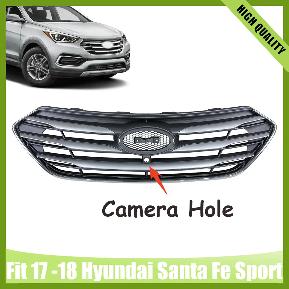 

For 2017-2018 Hyundai Santa Fe Sport Front Grille 863514Z510 With Camera Hole