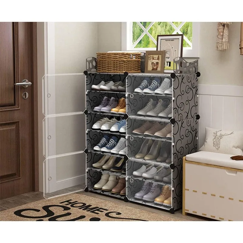 6-Tiers Stackable 24-30 pairs Freestanding Shoe Storage lack Shoe Shelf Organizerfor Bedroom,EntrywayShoe Rack have 6 cubes