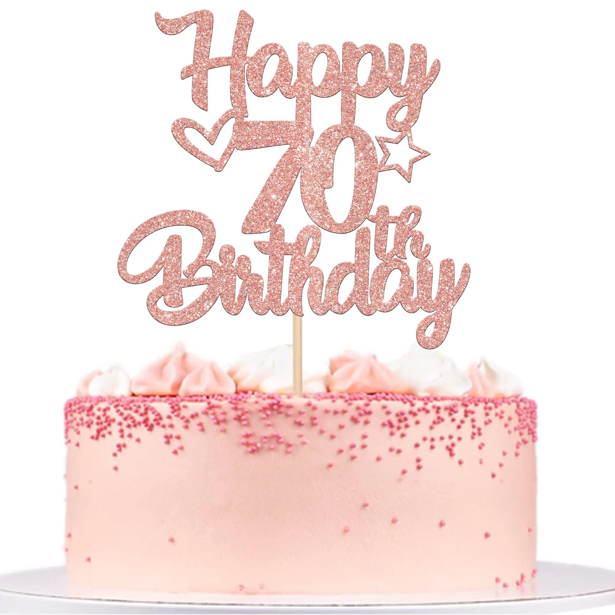 1 PC Happy 70th Birthday Cake Topper Happy Birthday Cake Dekorationen für 70. Geburtstag Cake Topper