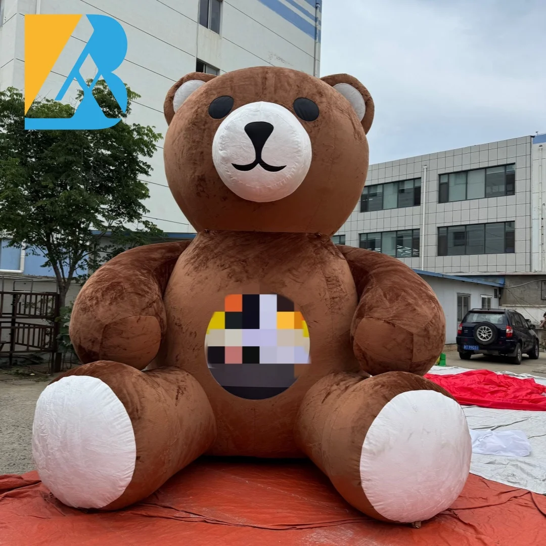 

Персонализированный большой темно-коричневый надувной плюшевый медведь-талисман для сада, свадьбы, сцены, украшение, игрушка