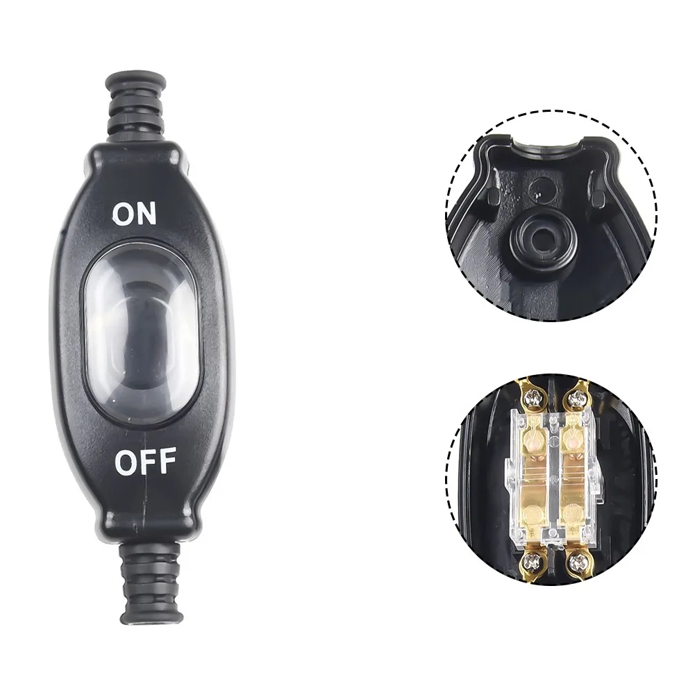 IP65 Waterproof In Line Switch Cord Switch Round Wire Silver Contact Double Cut Switch Dust Switch Electrical Accessories