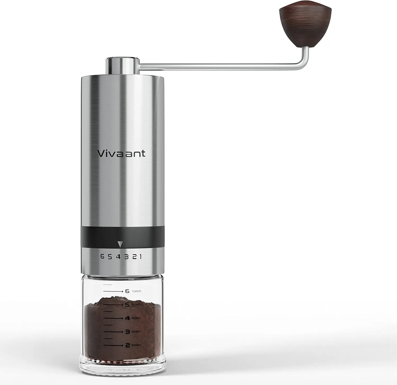 

Manual Stainless Steel Conical Burr Coffee Grinder, 32g Capacity, Adjustable Settings for Espresso & French Press