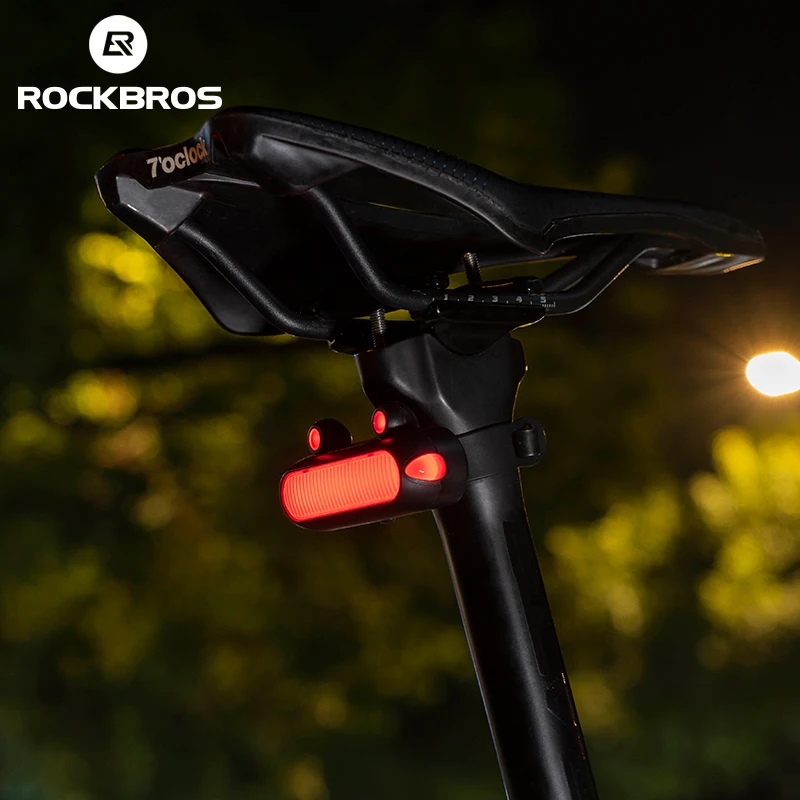 

ROCKBROS Bike Light IPX6 Rear Light Bike Taillight LED Type-C Charging 5 Modes Safe Warning Cycling Tail Light Rear Bicycle Lamp