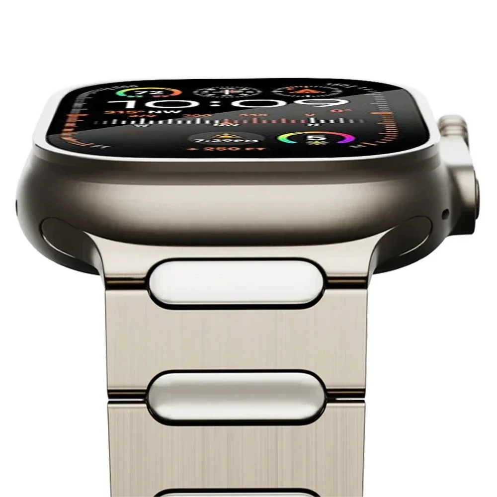 

Titanium Band for Apple Watch Ultra 2 49mm 9 45mm Men Strap for iwatch Series 10 8 7 6 5 4 Se 44mm 46mm Metal Watchband Bracelet