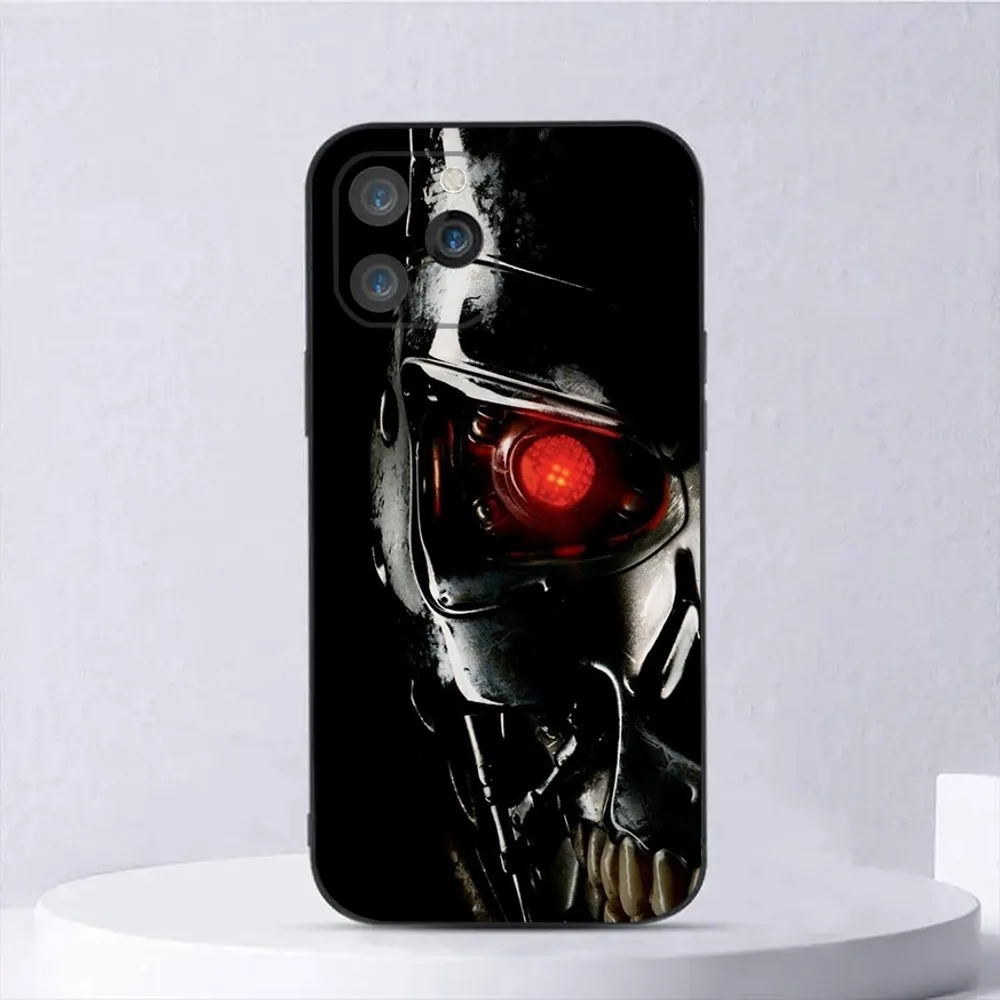 T-800 T-Terminator Phone Case For iPhone 15,14,13,12,11,Plus,Pro Max,XS,X,XR,SE,Mini,8,7 Soft Silicone Black Cover