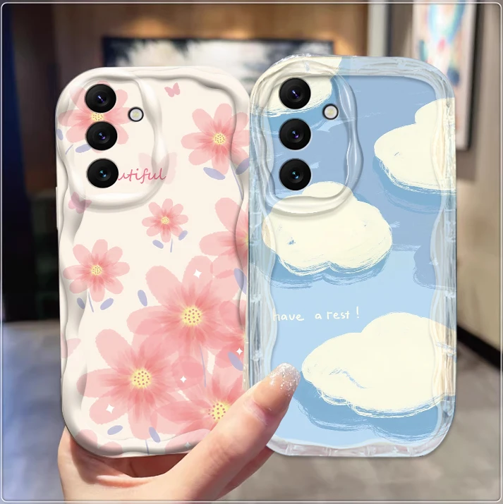 

Tulip Pink Cloud Cute For Samsung A55 A54 A53 A52 A35 A34 A33 A32 A25 A24 A23 A22 A21S A15 A13 A14 5G Wave Oil Cover Phone Case