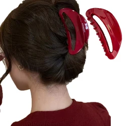 Red Series Large Clip Women Hair High-end Sensation Back Computer Spoon Card Shark Clip Hair Accessories Grip Headdress Handmade
