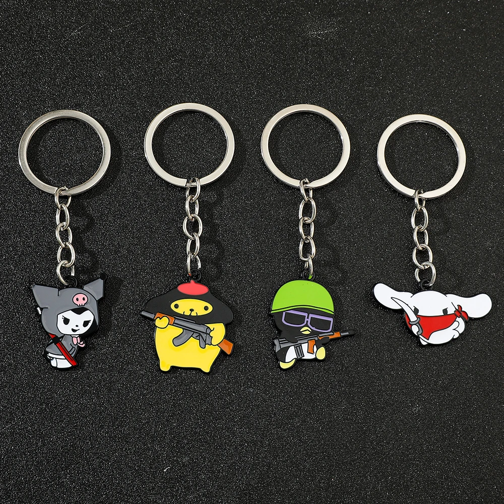 Sanrio Series Keychain Creative Funny Keychain Super Cute Gangster Keychain Fashionable Cartoon Keychain Gift