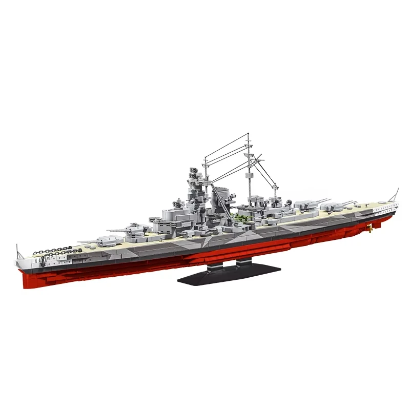 2738-delige Tweede Wereldoorlog Duitse Tirpitz slagschip modelbouwset educatief oorlogsschip bouw speelgoed voor kinderen cadeau puzzel blokken - afbeelding 2