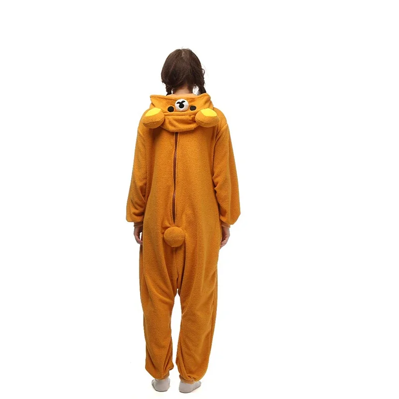 Unisex Adult Relax Bear Onesie Animal Cosplay Costume One Piece Pajamas Kigurumi Costume Cartoon Pajamas Onesie Costume Props