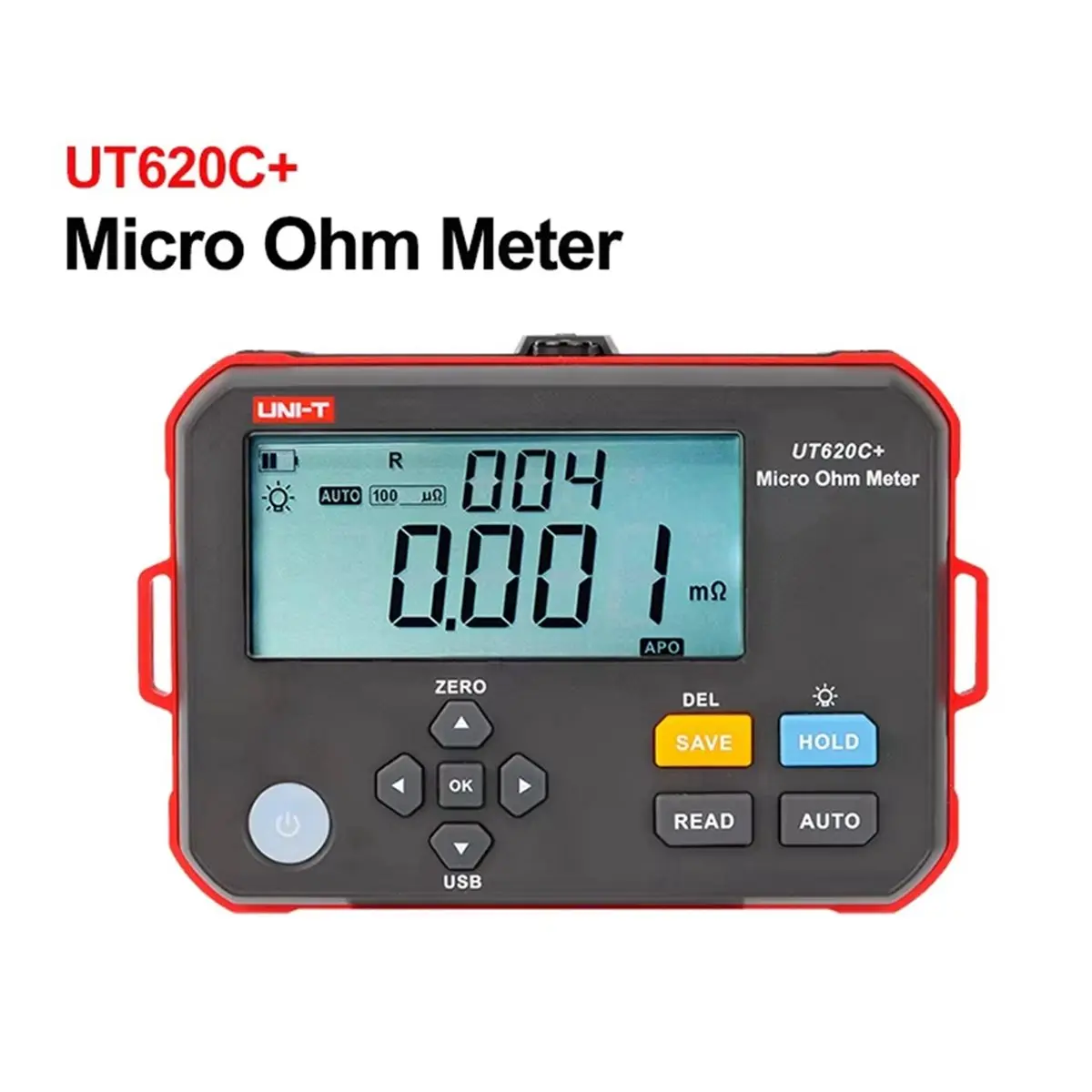 DT75BG  UT620C+ Micro Ohm Meter Digital DC Low Resistance Tester 0.001mΩ-300.0KΩ Insulation Test LCD Display US Plug