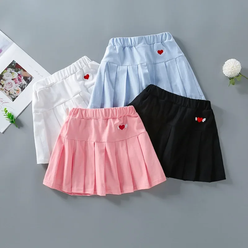 Girls Summer Skirt Thin Sport Casual Pleated Skirt for Kids School Tennis Volleyball Dance Group Short Skirt Teenage 4-12 Years