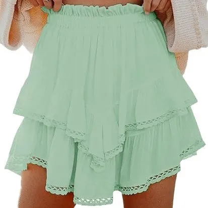 No Stretch Tiered Skirt with Wrinkle Treatment Mini Length Streetwear Sexy Women Skirt for Daily Spring Party Date Camping