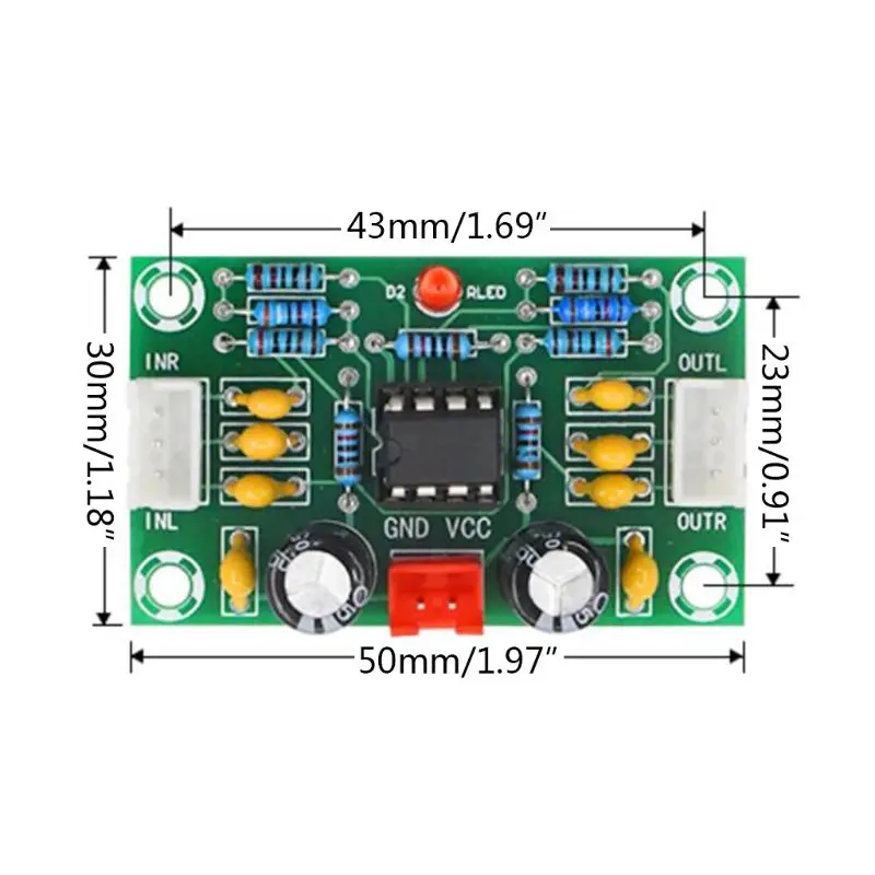 Mini Preamp Op Amp Module Amplifier Channel NE5532 Preamplifier Tone Board 5 Times Wide 12-30V G10-004