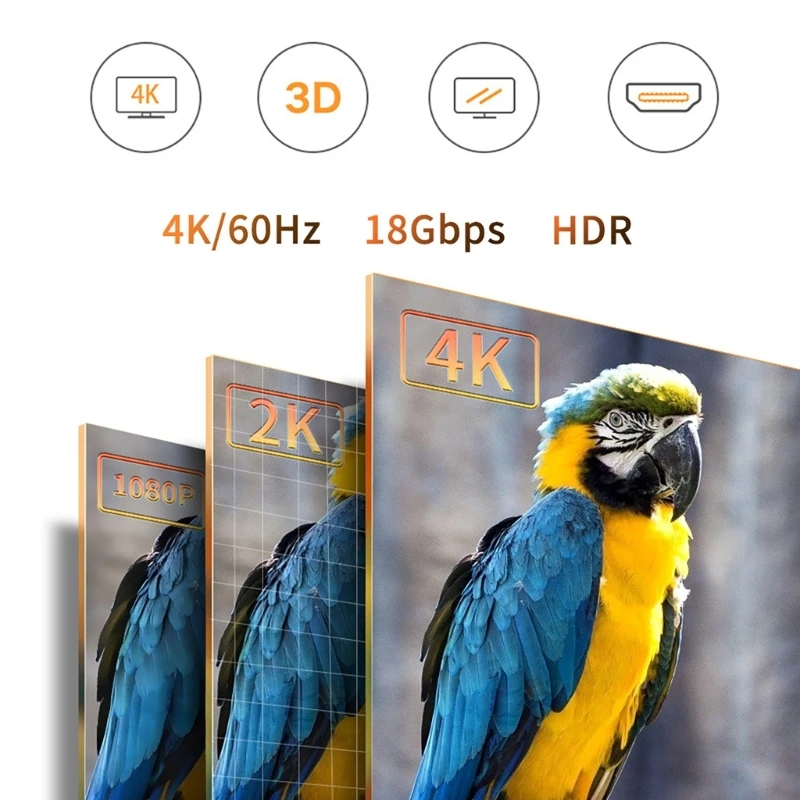 HDMI2.0 Cable 4K@60Hz 18Gbps Gold Plateds for Computer TV Projectors Gaming Devices  D2RC