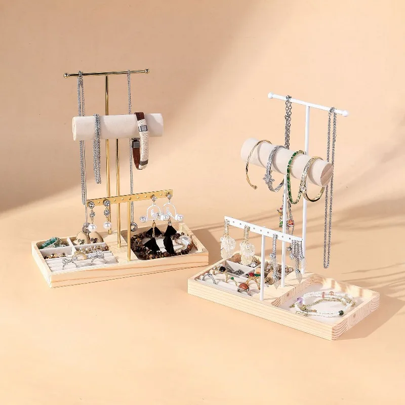 T-Shaped Jewelry Display Stand - Multi-Tier Organizer for Rings Necklace Earring Bracelet Jewelry tools
