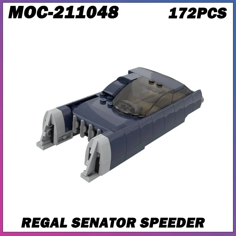 

Строительный блок MOC, серия «Космические войны», синий модель космического корабля, обучающая игрушка для творчества, подарки на день рождения MOC-211048 172 шт.