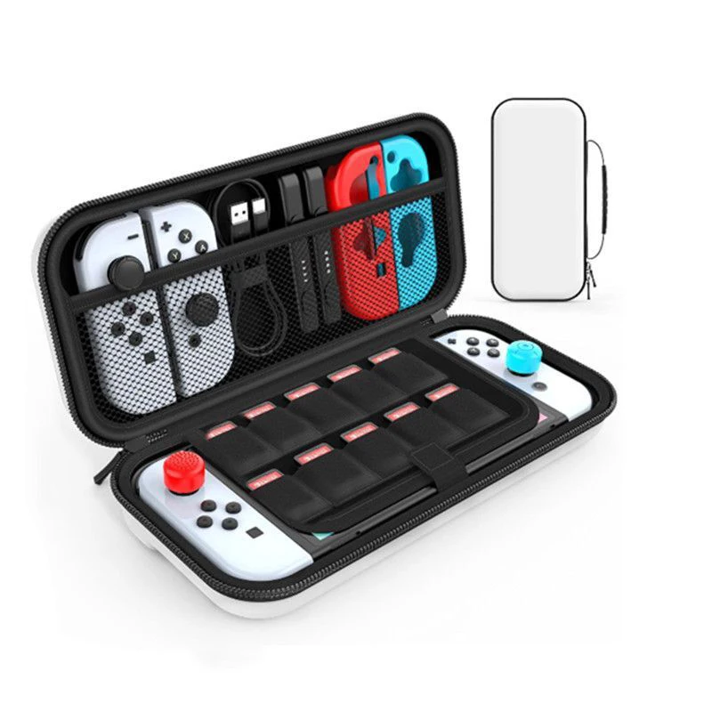 Opbergtas voor Nintendo Switch Console Draagtas voor Switch OLED met 20-gamecartridges Beschermende opbergtas met harde schaal
