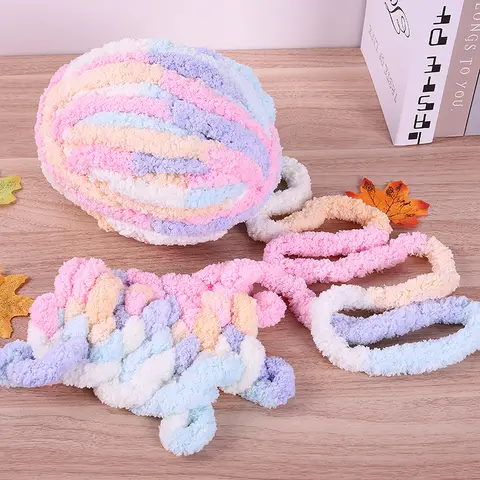 Thick Yarn 250g Extra Thick Ice Yarn Blanket Hand-Knitted DIY Yarn Large Thickness Chenille Cushion Pet Bed Yarn Icelandic Scarf Hat Knitting Needle Close-Fitting Soft Extra Thick Yarn Ball 1 Piece=1 Unit=250 Grams