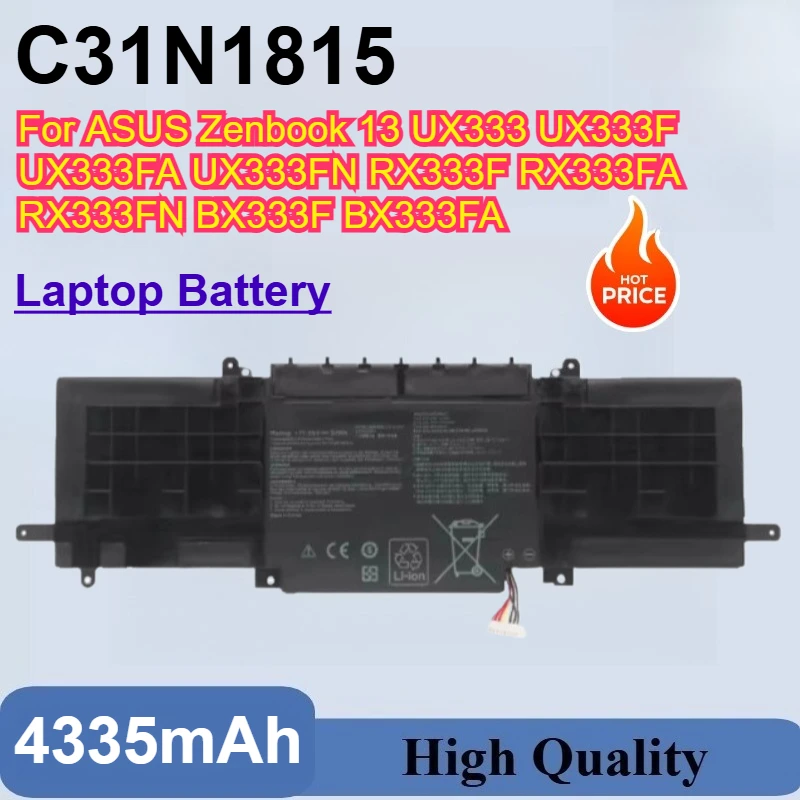 

C31N1815 11.55V 4335mAh Laptop Battery For ASUS Zenbook 13 UX333 UX333F UX333FA UX333FN RX333F RX333FA RX333FN BX333F BX333FA