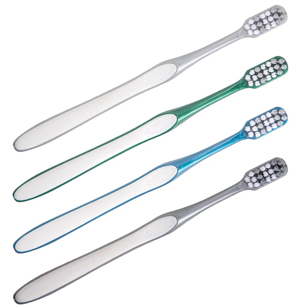 

4 Pcs Travel Toothbrush Men's Adult Toothbrushes Manual Dedicated Cleaning Hard Bristle Large Head