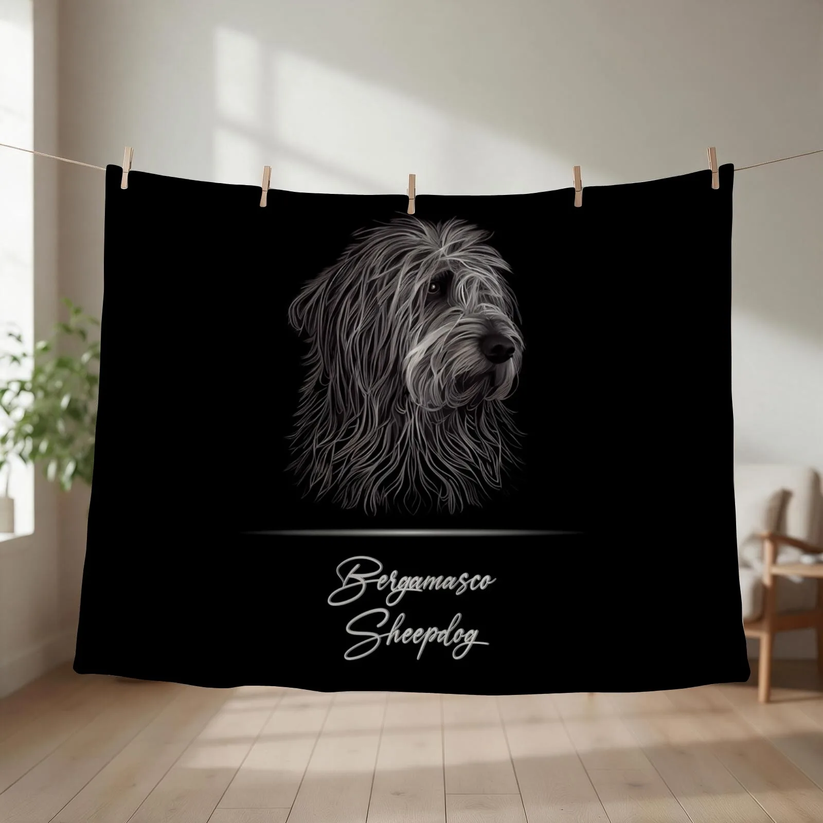 Bergamasco Sheepdog Throw Blanket couch cozy soft plush fuzzy picnic outdoor blanket