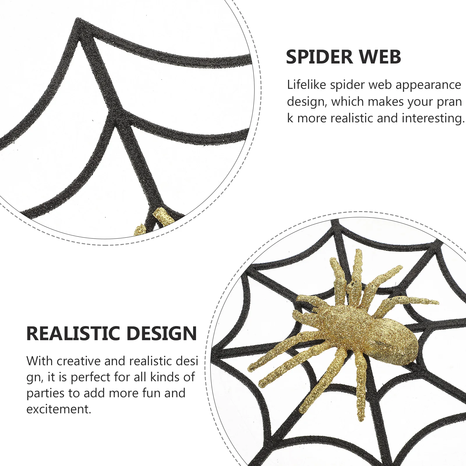 

1 set Realistic Spider Web Decoration Plastic Cobweb Halloween Party Props Scary Prank Playthings Haunted House Decorative Web