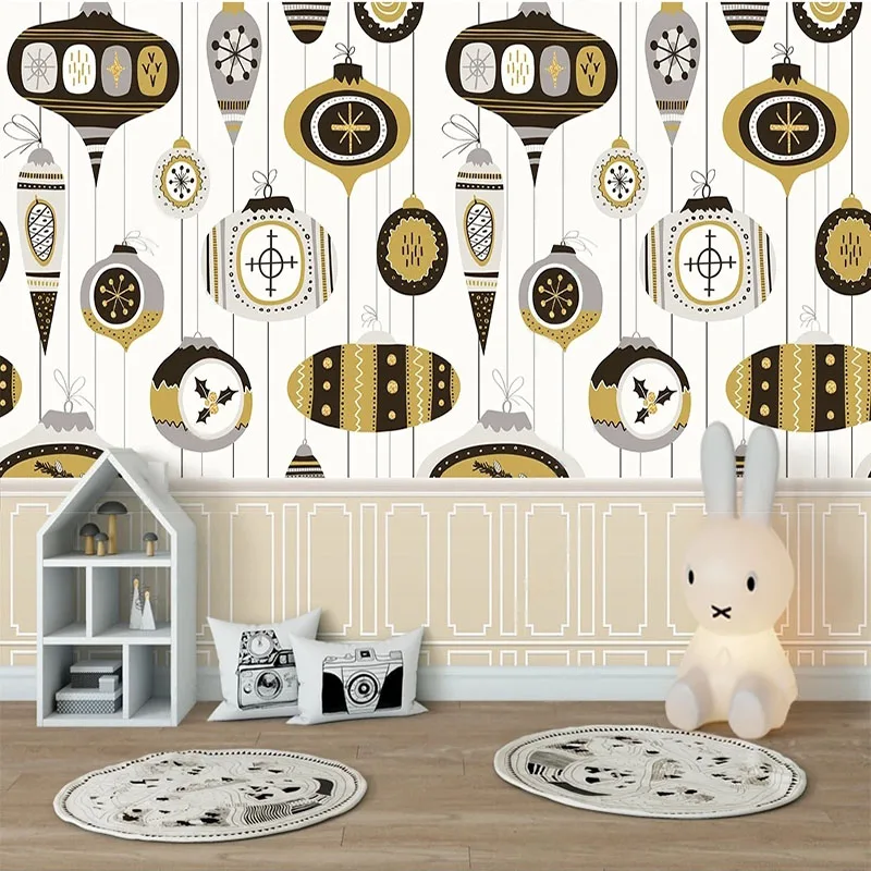 

Custom 3D Wallpaper Cartoon Yellow Universe Children's Room Background Wall For Bedroom Papel De Parede Home Décor Tapety Fresco