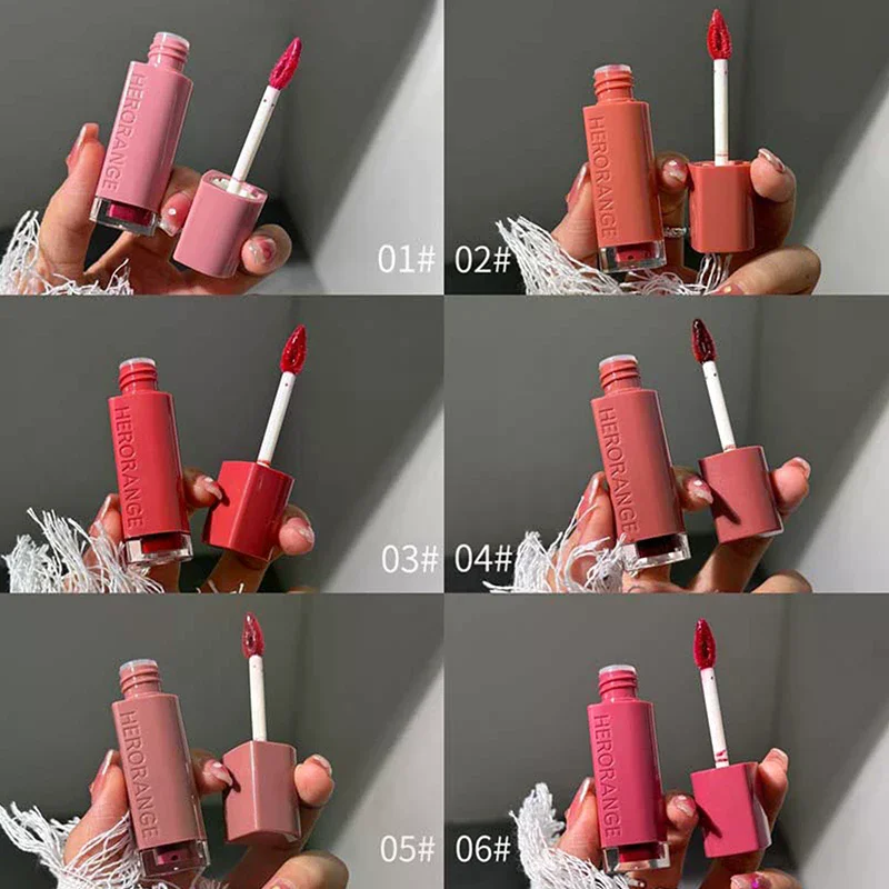 ลิปกลอส HERORANGE แบบกระจก ฉ่ำวาว ติดทนนาน ชุ่มชื้น กันน้ำ ลิปสติกเนื้อลิควิด สีแดงเซ็กซี่ เครื่องสำอาง