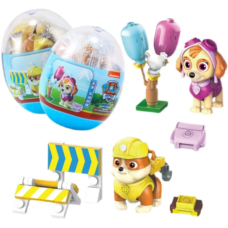 Genuine Cartoon Paw Patrol Action Figure Twisted Egg Mini Chase Marshall Skye Rubble Capsule Assembled toys for children\'s Gift