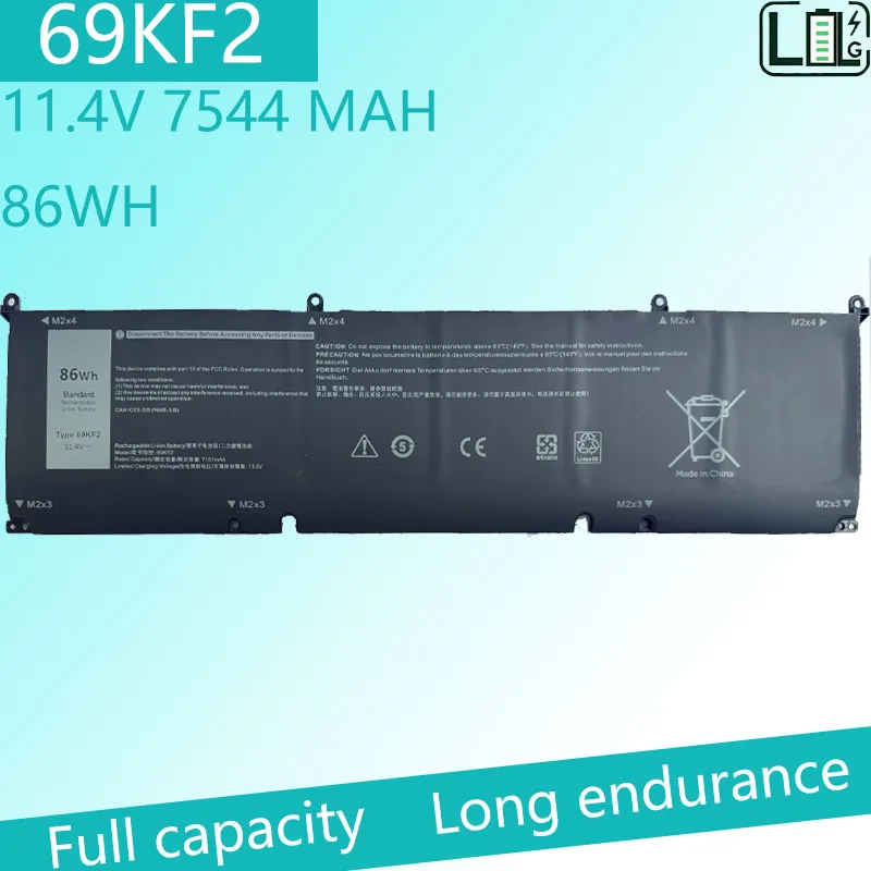 

69KF2 Laptop Battery For Alienware M15 R3 R4 M17 R4 Inspiron 7510 7610 For Dell XPS 15 9500 9510 9520 Precision 5550 5560 5570