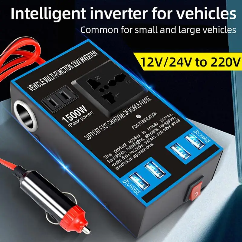 

100W Car Power Inverter 12V/24V To 110V/220V Car Mobile Phone USB Charging Truck Home Socket Auto Charger Converter Adapter