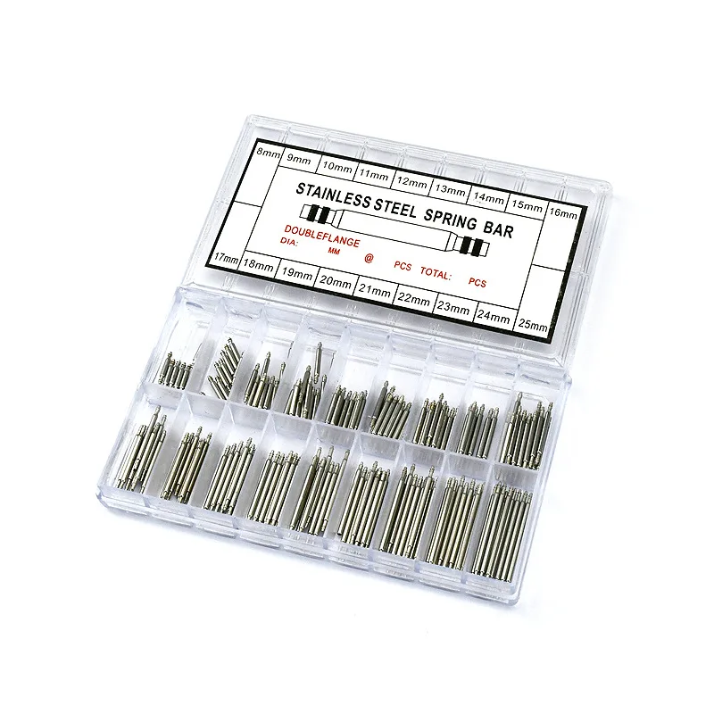 

Watch accessories 8-25mm stainless steel ear box with 180/270/360 watch straps, connecting shafts, rust resistant and durable