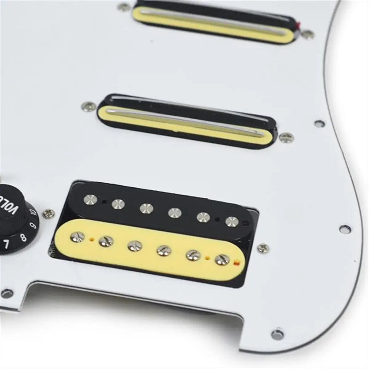 White 3 Ply Electric Guitar Humbucker Left Handed Pickguard Pickup with Singlecut Wiring Loaded Prewired Swith-A14I view 5
