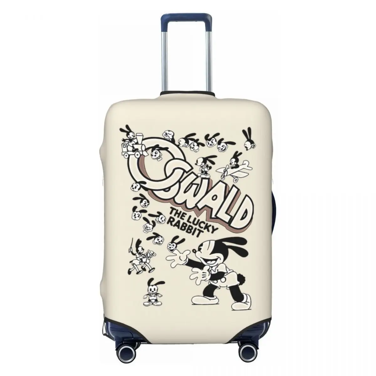 

Пользовательский мультяшный Освальд счастливый кролик, чехол для багажа, Забавный дорожный чемодан, защитный чехол для 18-32 дюймов